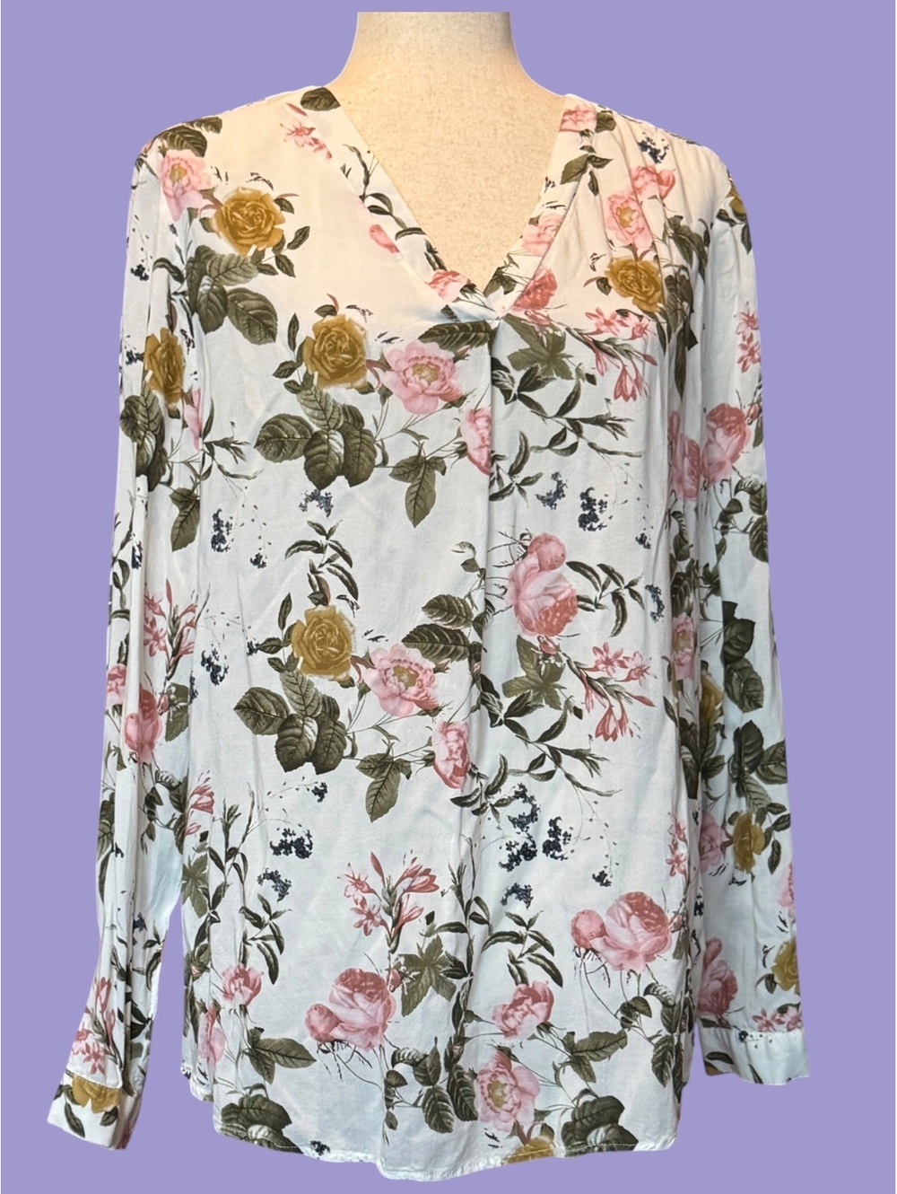 Brina & Em Floral Long Sleeve Blouse XL